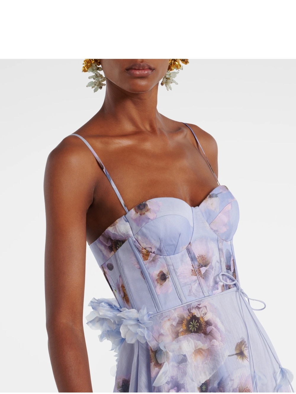 Zimmermann Lilac Floral Bustier Slip Dress